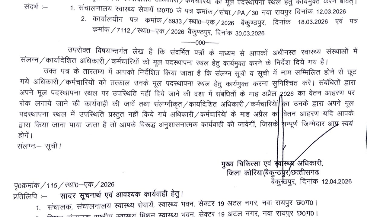 संलग्नीकरण खत्म करने के आदेश पर उठे सवाल: कई कर्मचारी अब भी अटैच, नए आदेशों ने बढ़ाई चर्चा